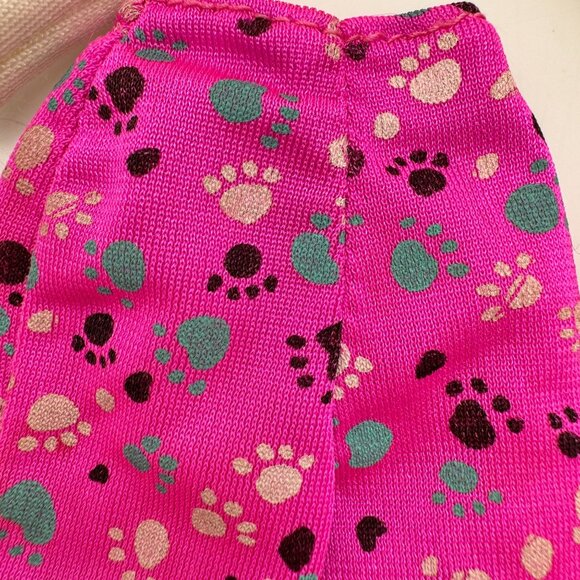 Vtg Barbie Pet Doctor Outfit White Jacket Heart Cat Print Pink Paw Mattel 1996 - Picture 7 of 10